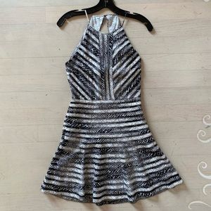 Parker Orion Silk and Mesh Print Dress